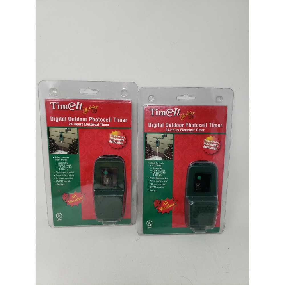 2x‎ Time it Holiday Digital Outdoor Photocell Timer 24 Hours Electrical Timer
